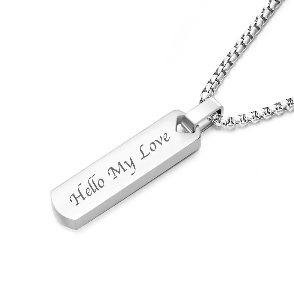 Custom Double-Sided Bar Necklace for Men – Elegant Personalization for Christmas, Valentine's Day, Father's Day, and More TJ-NP-0174