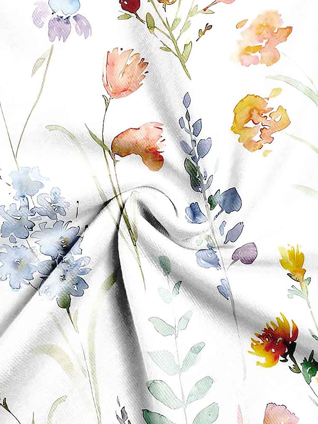 Floral Print V Neck T-Shirt for Casual Weekends and Holidays – Lightweight and Comfortable Short Sleeve Tee