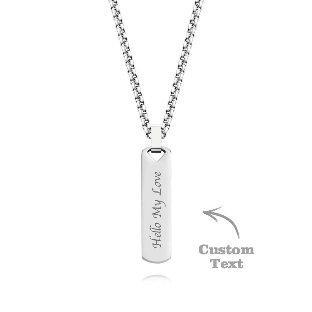 Custom Double-Sided Bar Necklace for Men – Elegant Personalization for Christmas, Valentine's Day, Father's Day, and More TJ-NP-0174