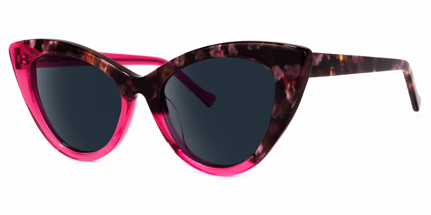 Elegant Red Cat Eye Sunglasses with Chic Petite Design
