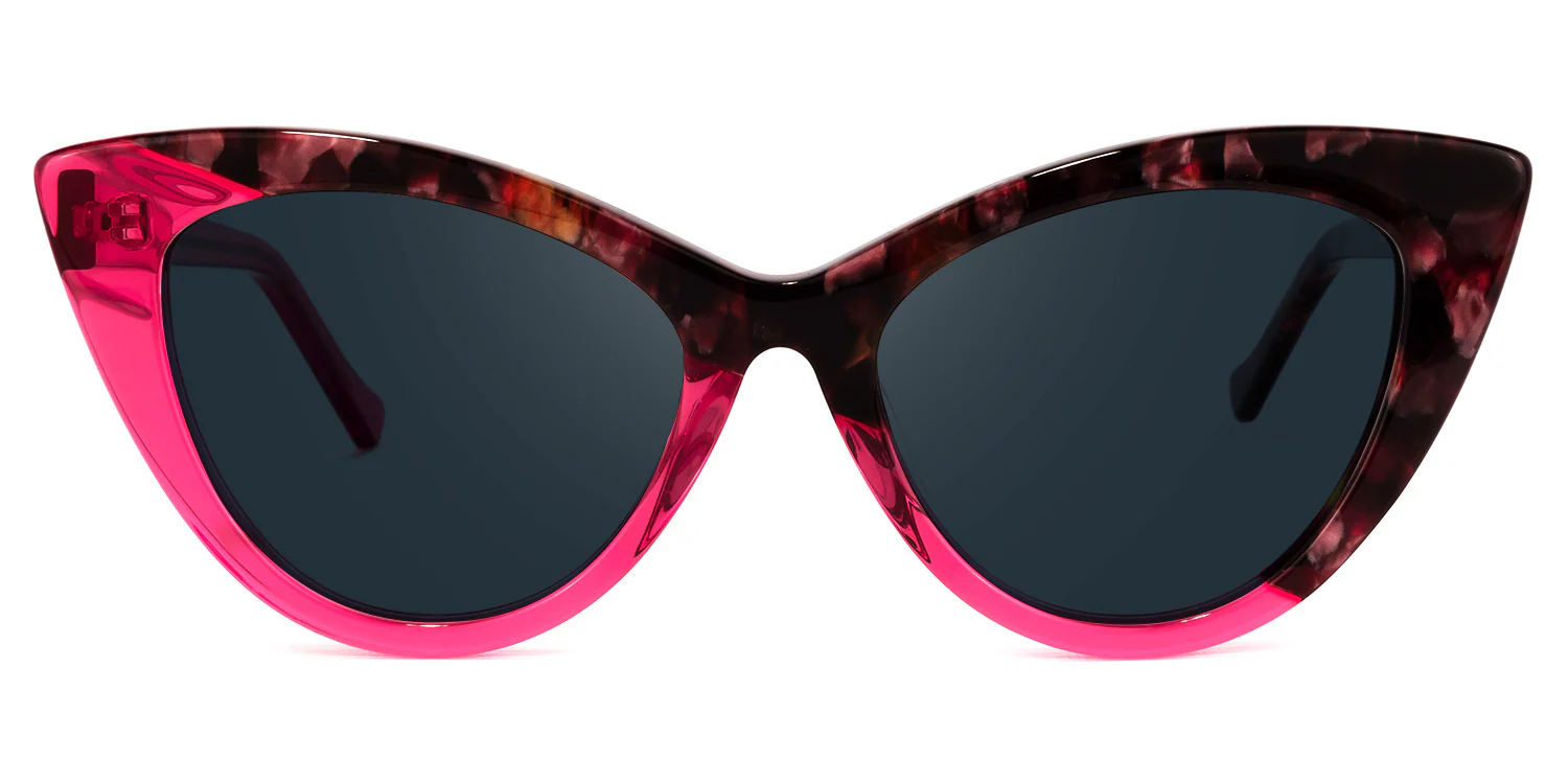 Elegant Red Cat Eye Sunglasses with Chic Petite Design